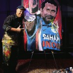 Live painting of Sachin Tendulkar Indian Cricketer